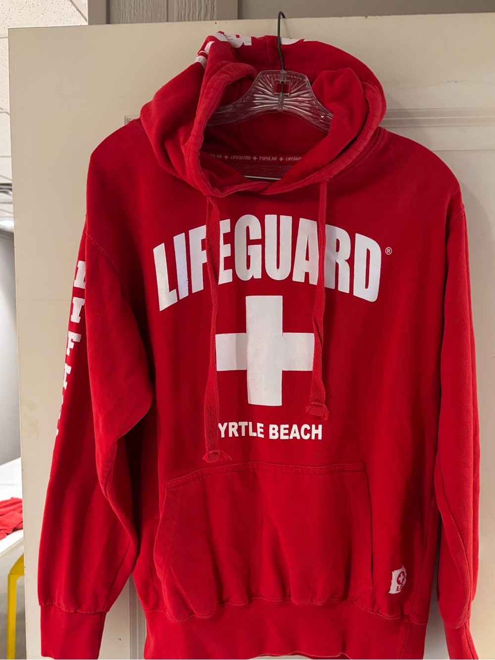 Myrtle Beach SC Lifeguard Hooded Sweatshirt Size Small Officially Licensed 80/20